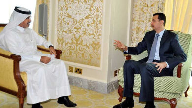 مع الرئيس السوري بشار الاسد، ابريل 2009 الرئيس السوري: قمة الدوحة جاءت بأكثر القرارات وضوحاً وعكست الواقع