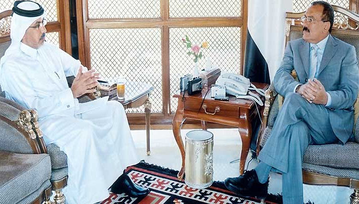 مع الرئيس اليمني علي عبد الله صالح، مارس 2009 الرئيسية